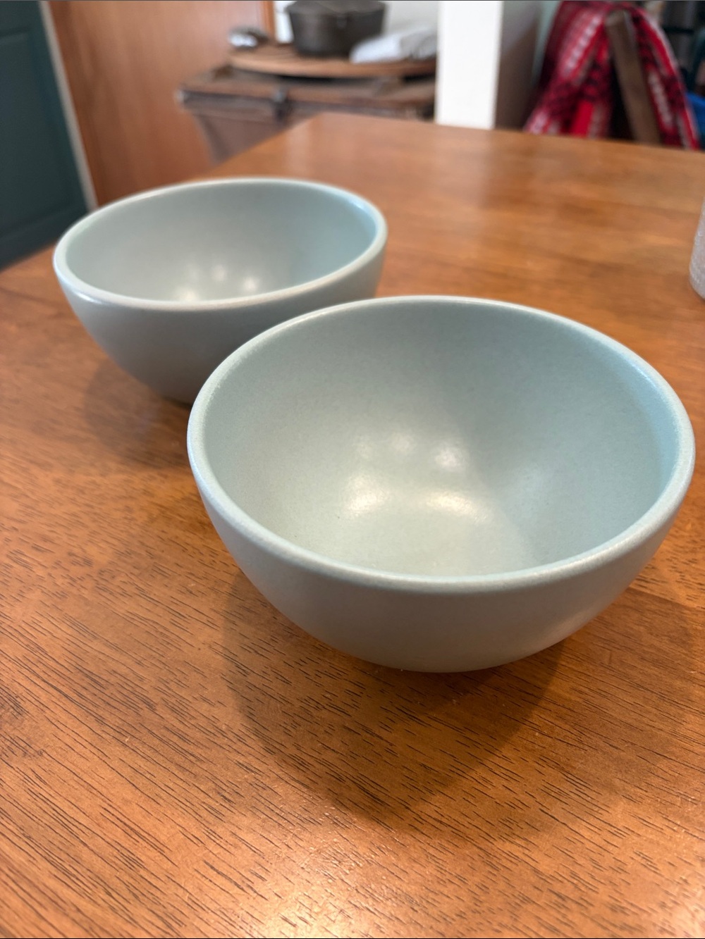 Heath ceramics set of 2 plaza cereal bowls in discontinued aqua glaze